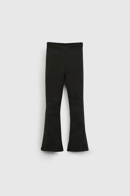 Leggings Negra Flare Rib De Niña
