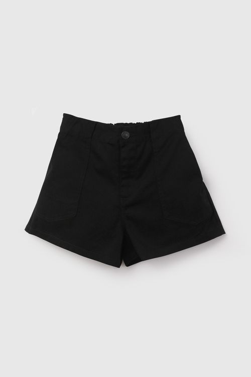Short Negro Gabardina De Niña