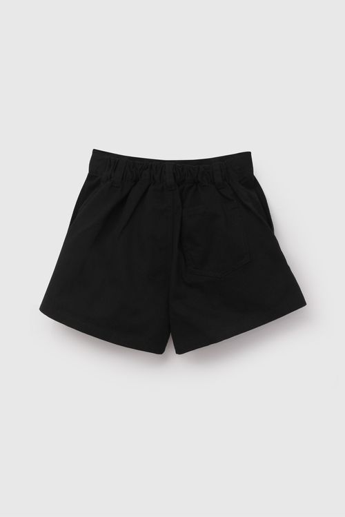 Short Negro Gabardina De Niña