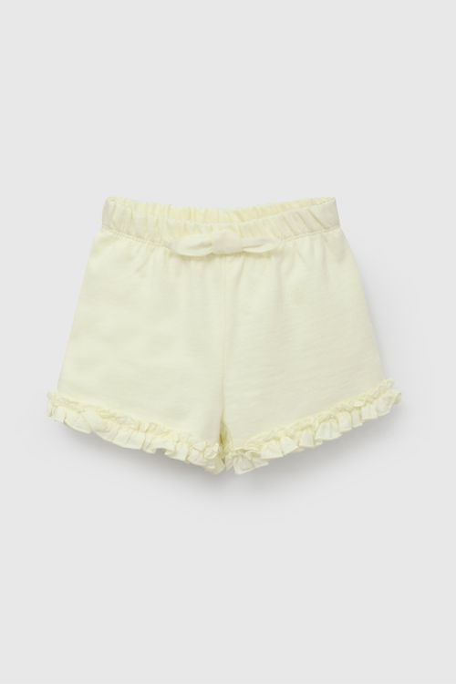 Short Amarillo Con Vuelos De Niña Infantil