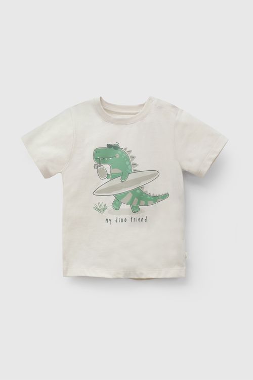 Polo Beige Dino Friend De Niño Infantil