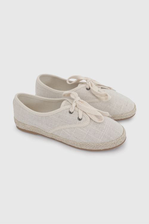 Zapato De Niño Beige Con Cordón