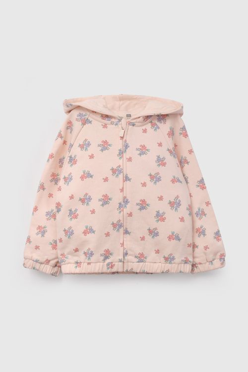 Polerón Naranja Flores De Niña Infantil