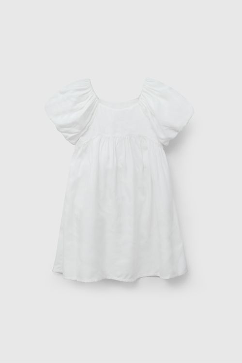 Vestido Blanco Manga Globo De Niña