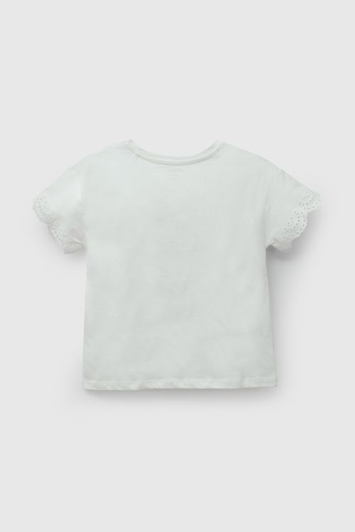 Polo Blanco Casa Hawai Bordada De Niña