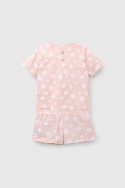 Pijama Rosado Flores De Niña