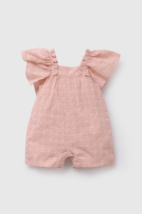 Enterizo Rosado Broderie De Niña Infantil