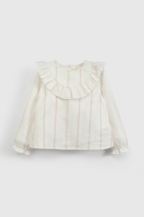 Blusa Blanca Vuelos De Niña Infantil