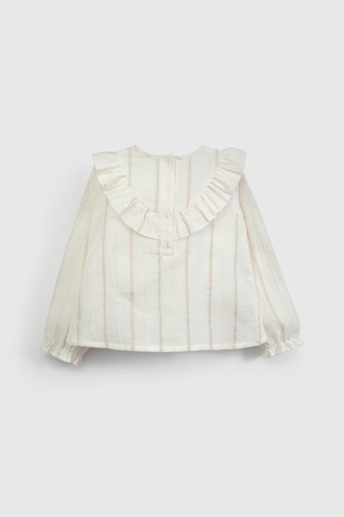 Blusa Blanca Vuelos De Niña Infantil