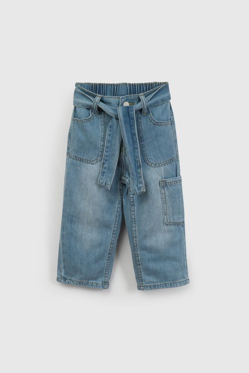 Jeans Azul Cintura Elasticada De Niña Infantil