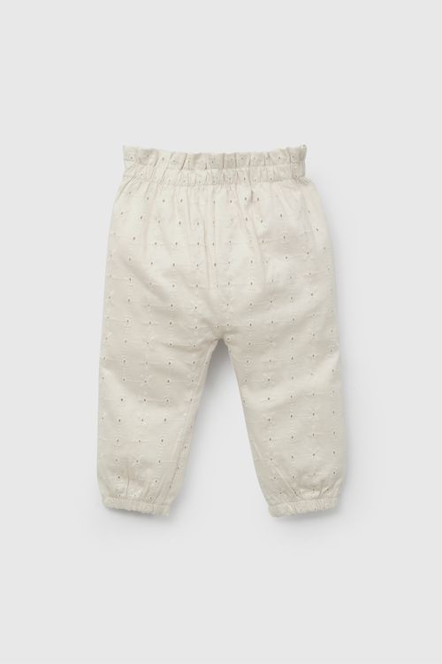 Pantalón Beige Broderie De Niña Infantil