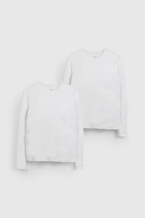 Pack Dos Camiseta Blanca Manga Larga Unisex De Niño