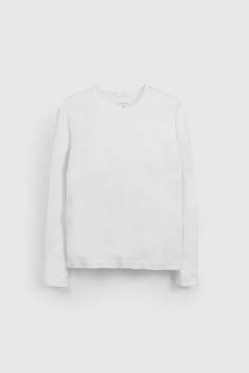 Pack Dos Camiseta Blanca Manga Larga Unisex De Niño