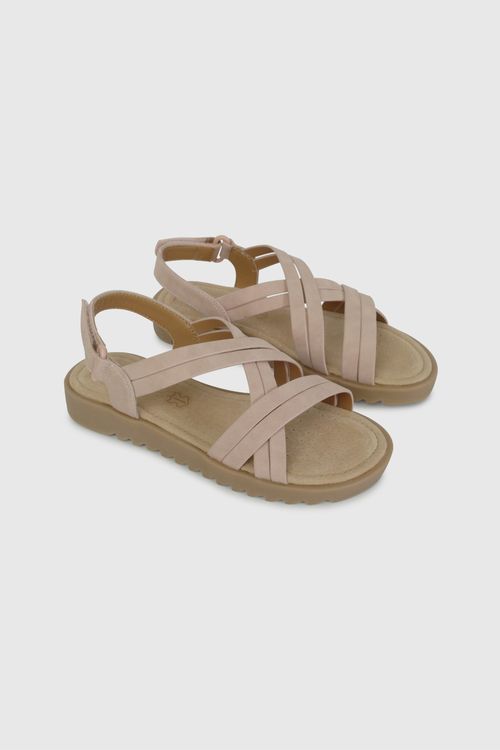 Sandalia De Vestir Cruzada Rosada De Niño