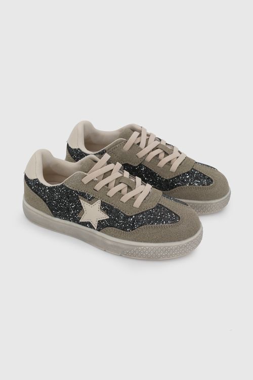 Zapatilla De Niña Multicolor Con Cordón-Velcro