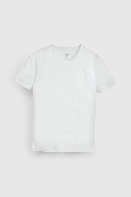 Pack Dos Camiseta Blanca Manga Corta Unisex De Niño