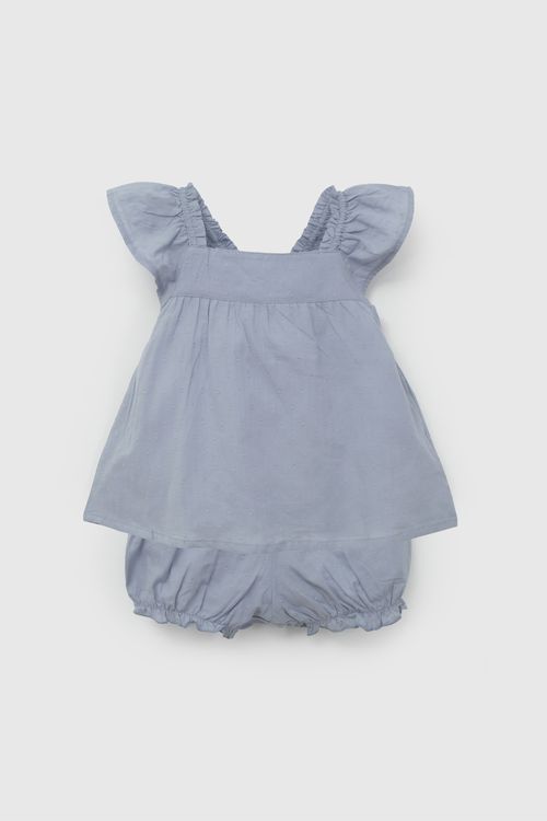 Conjunto Celeste Polera Y Pata De Niña Infantil