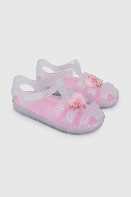 Sandalia De Agua Blanca De Niña Con Velcro