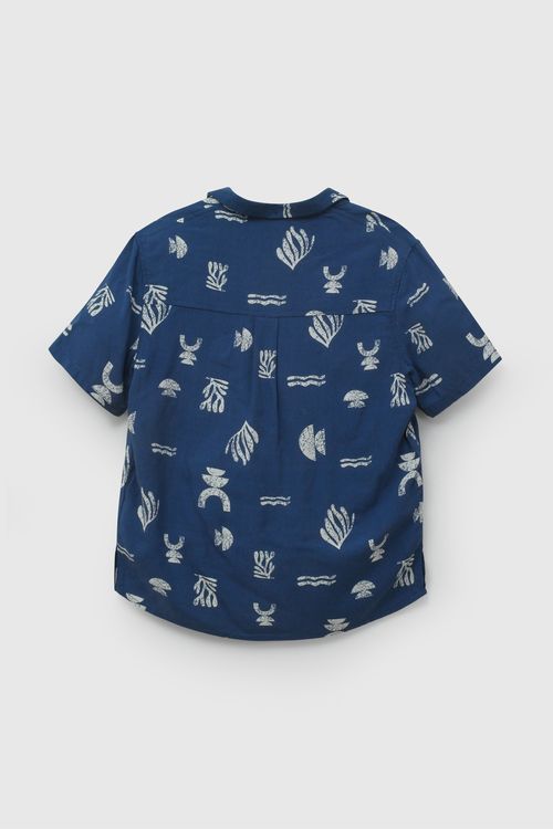 Camisa Azul Estampada De Niño