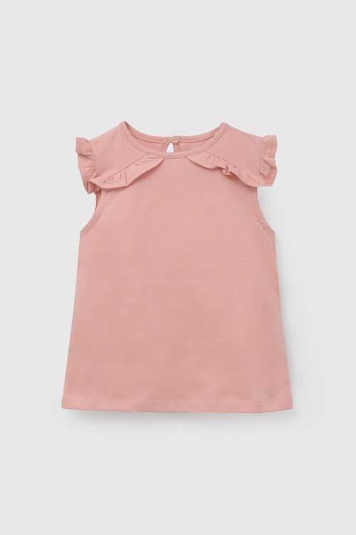 Polo Roja Con Vuelos De Niña Infantil