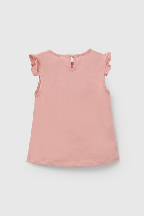 Polo Roja Con Vuelos De Niña Infantil