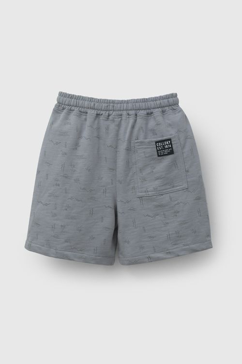 Bermuda Gris Estampada De Niño