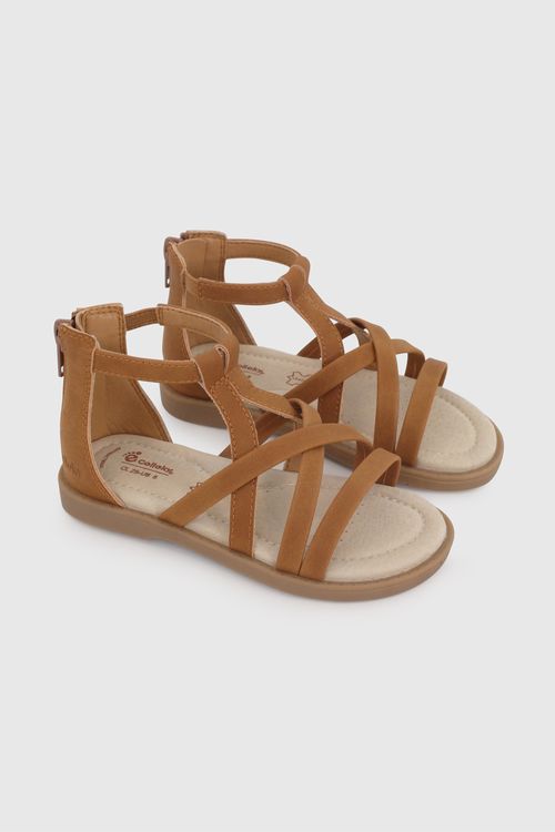 Sandalia De Vestir Café De Caminante Calce Medio