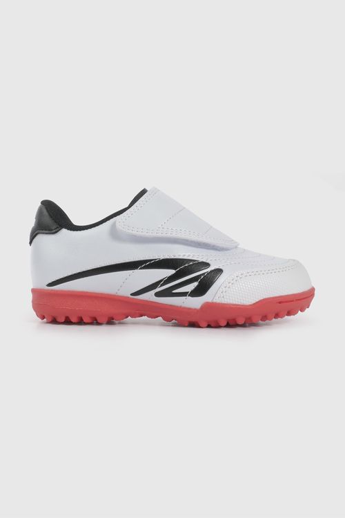Zapatilla De Fútbol Blanca Con Rojo De Caminante