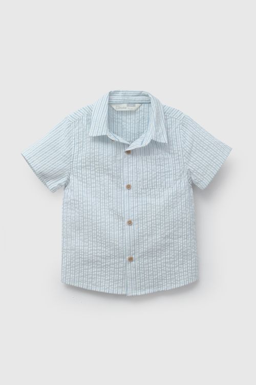 Camisa Celeste Rayada De Niño Infantil