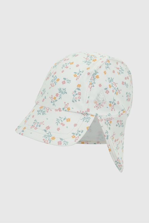 Gorro Blanco Playa Flores De Niña Infantil