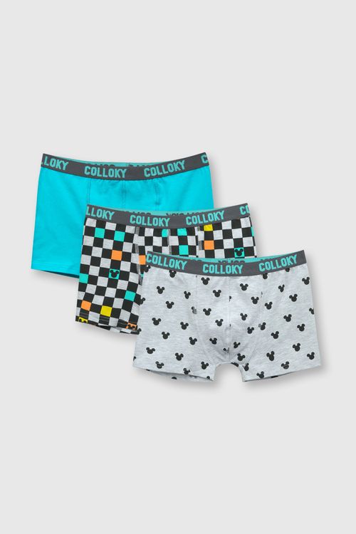 Boxer De Niño 3 Pack Mickey Menta (2 A 12 Años)