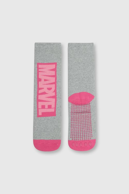 Medias De Niña Antideslizante Marvel Gris Melange (23-37)