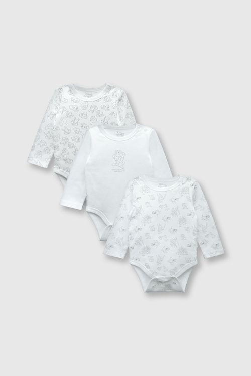Body De Bebé Unisex 3 Pack Bambi Blanco / White (0 A 12 Meses)