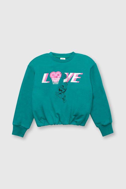 Polera De Niña Minnie Verde Esmeralda (2 A 12 Años)