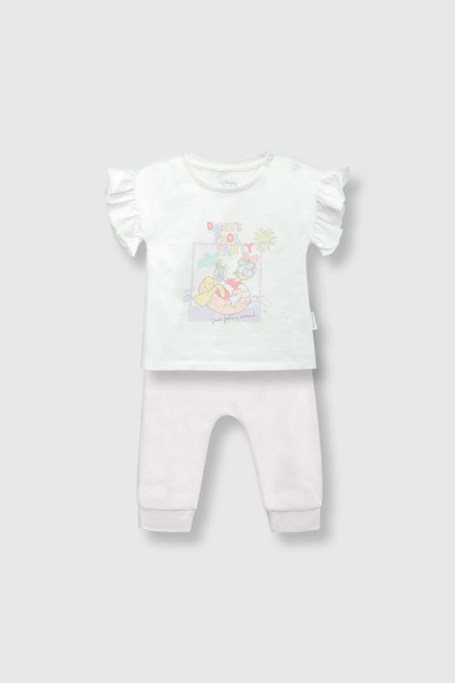 Conjunto De Bebé Niña Minnie Off White Oeje0410V24
