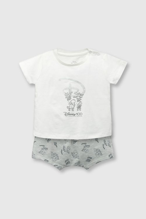 Conjunto De Bebé Unisex Disney 100 Off White Cojeu110V24