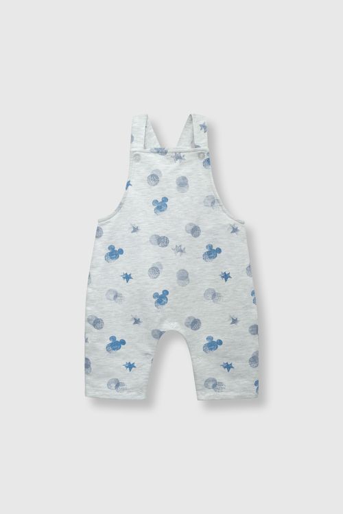 Overol De Bebé Niño Mickey Gris Melange (0 A 9 Meses)