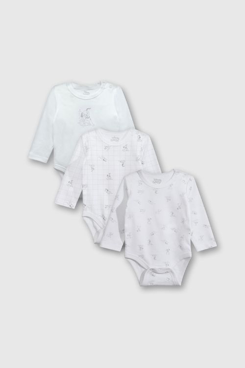 Pack De 3 Bodies Disney Blanco De Bebé