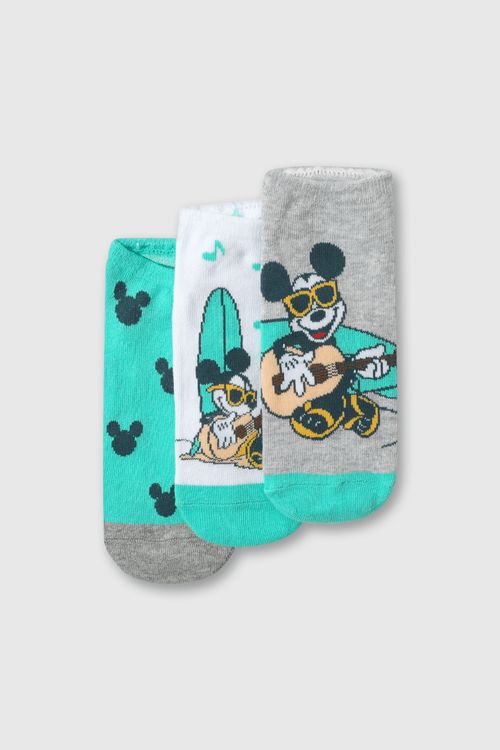 Pack De 3 Medias Corto Disney Mickey Gris