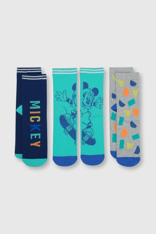 Medias De Niño 3 Pack Mickey Gris Melange (23-37)
