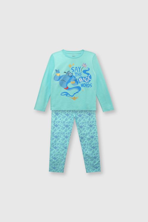 Pijama De Niña Princess De Algodón Aqua (2 A 12 Años)
