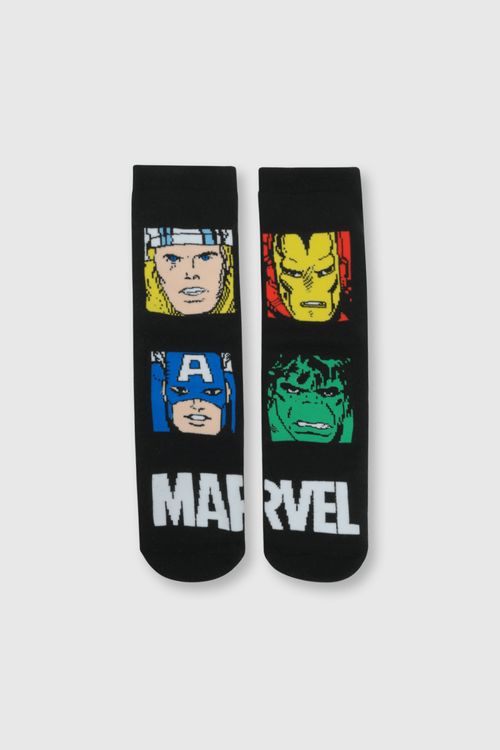 Medias De Niño Antideslizante Marvel Negro / Black (23-37)