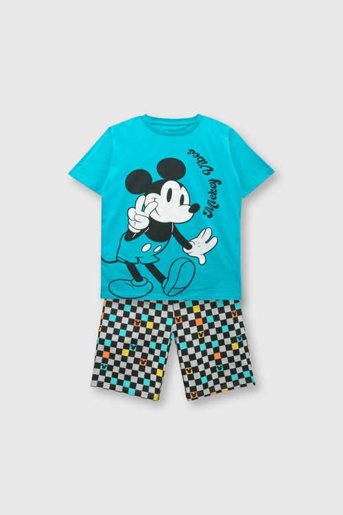 Pijama De Niño Mickey De Algodón Menta (2 A 12 Años)