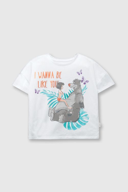 Polo De Niña Libro De La Selva Blanco / White (2 A 12 Años)