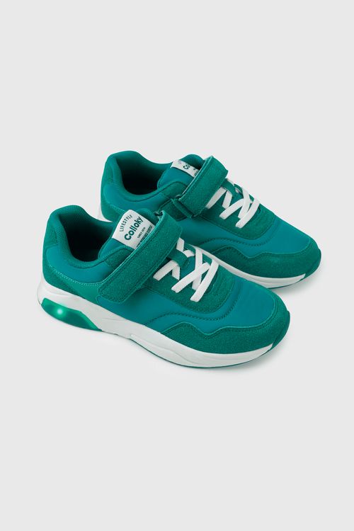 Zapatilla De Niño Luces Verde
