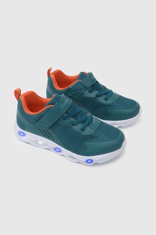 Zapatilla Luces De Niño Luces Azul Petróleo