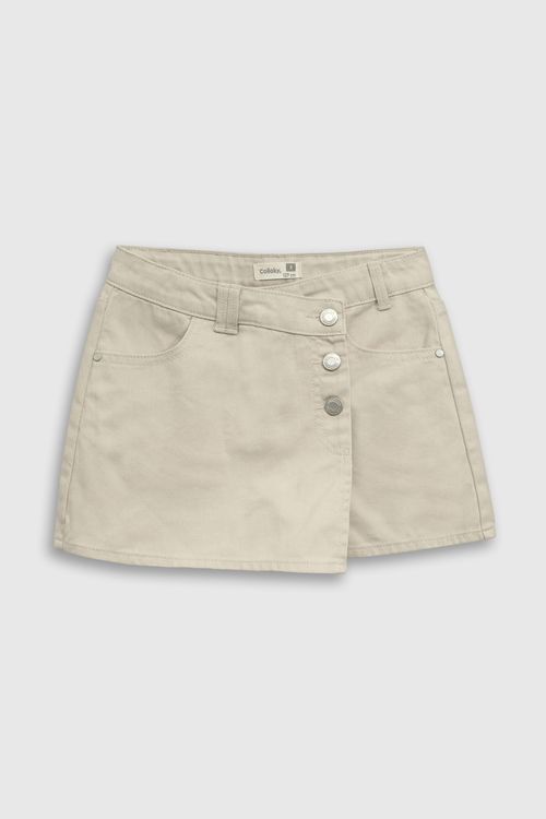 Falda De Niña Beige