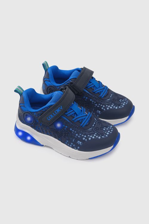 Zapatilla Luces De Niño Azul