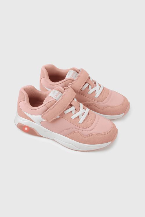 Zapatilla De Niña Luces Rosado