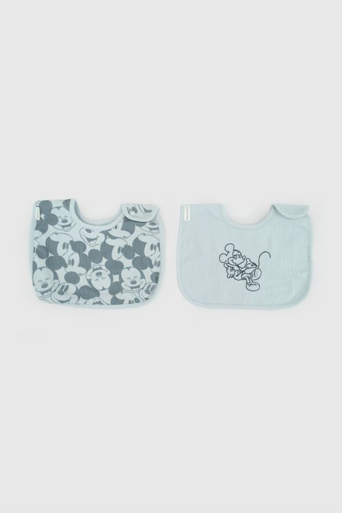 Pack Dos Babero Impermeable Celeste Mickey Baga0740V26
